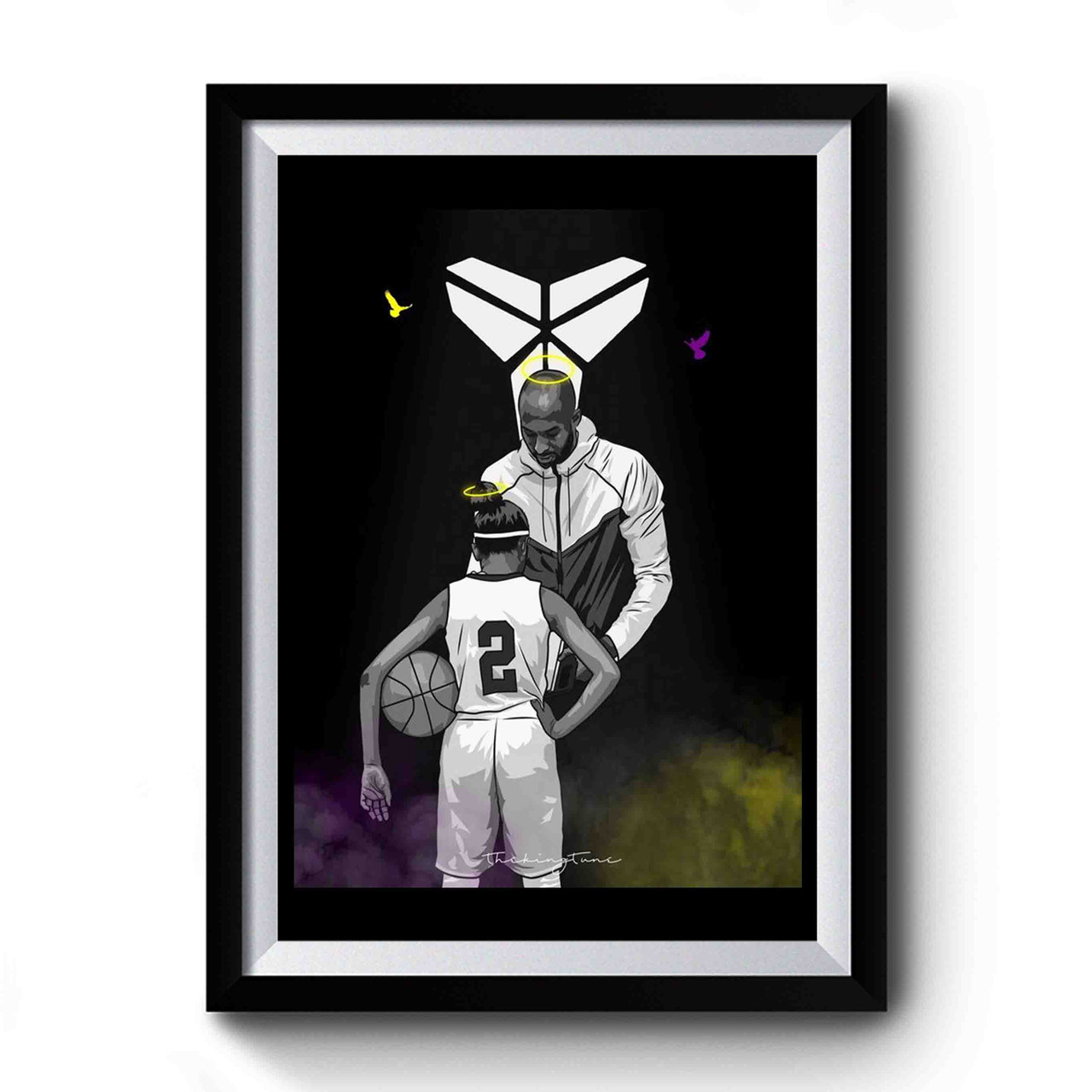 Kobe Bryant And Gigi Rip Legend Premium Poster